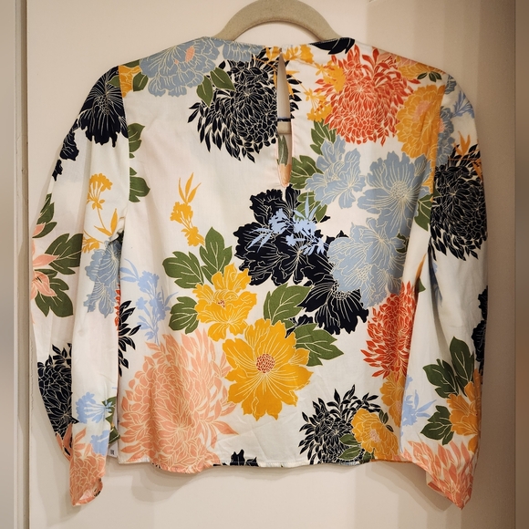Zara Floral Print Top Blouse Cropped 2265 S small NWT - Picture 10 of 10